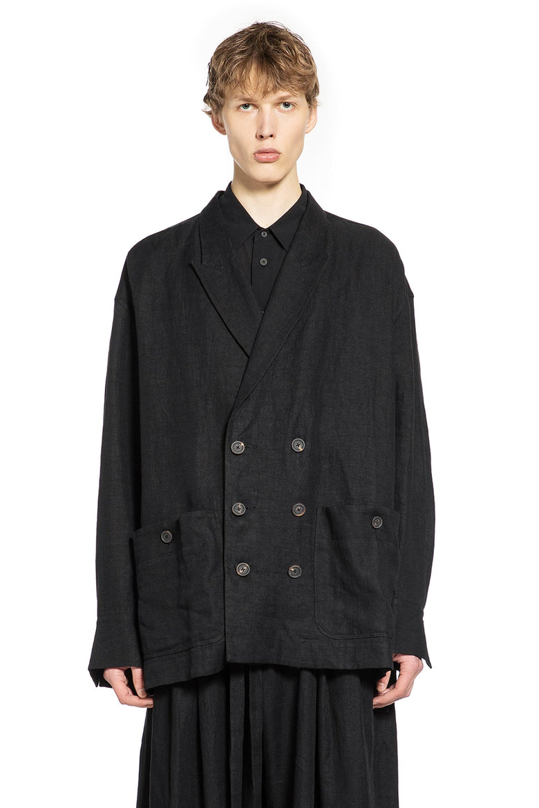 Double-Breasted Long Blazer