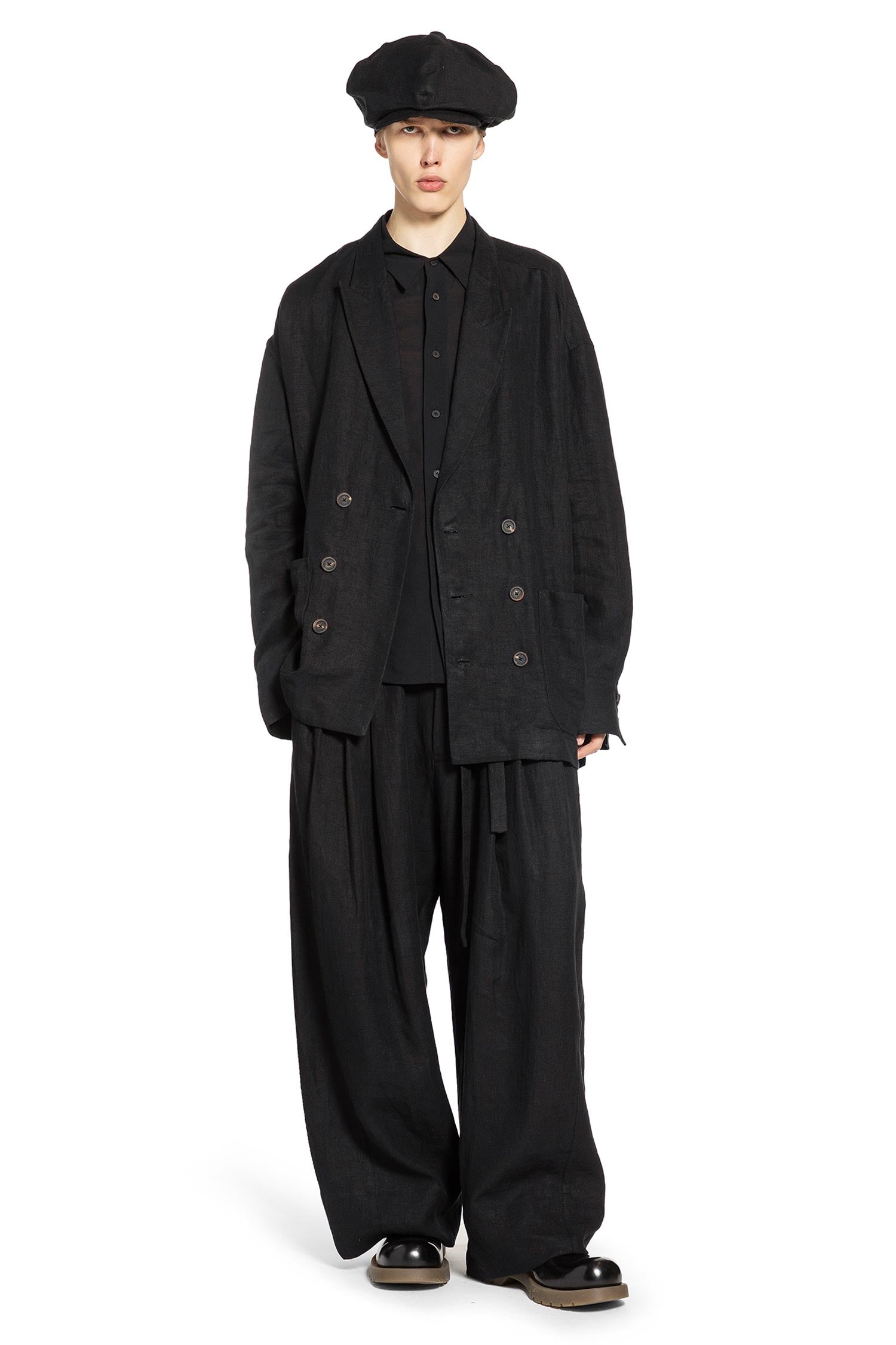 Double-Breasted Long Blazer