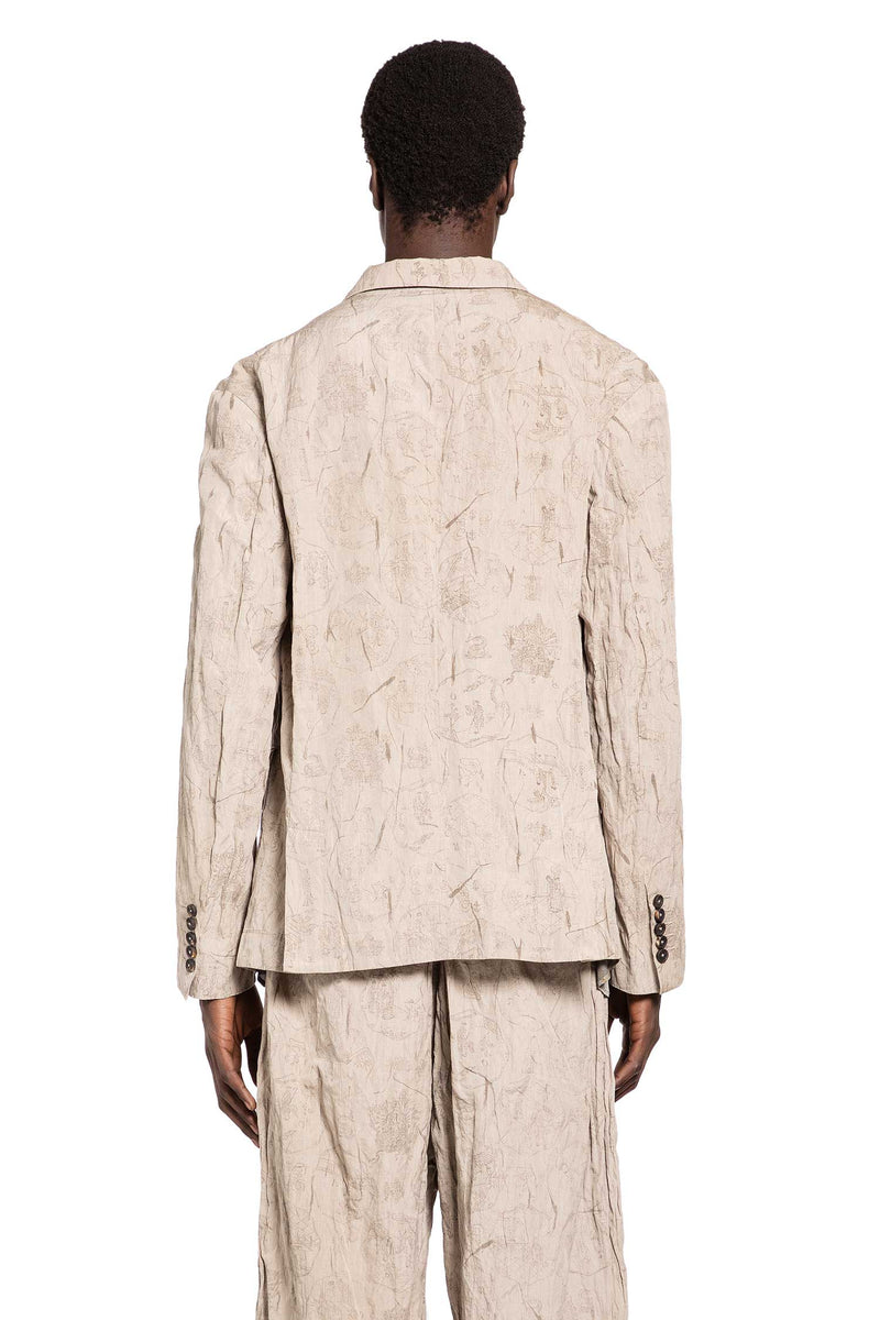 Digital Print Double-Breasted Blazer