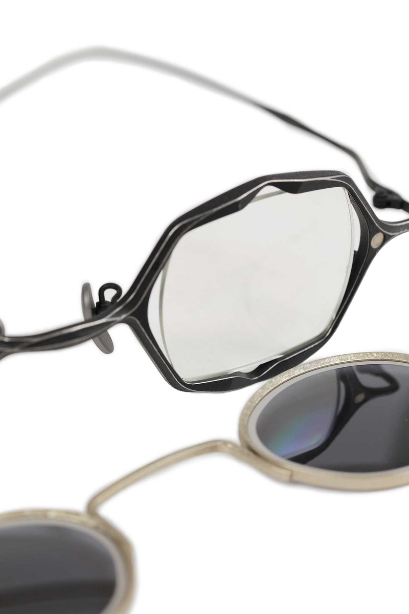 ZIGGY CHEN Geometric Clip Sunglasses man