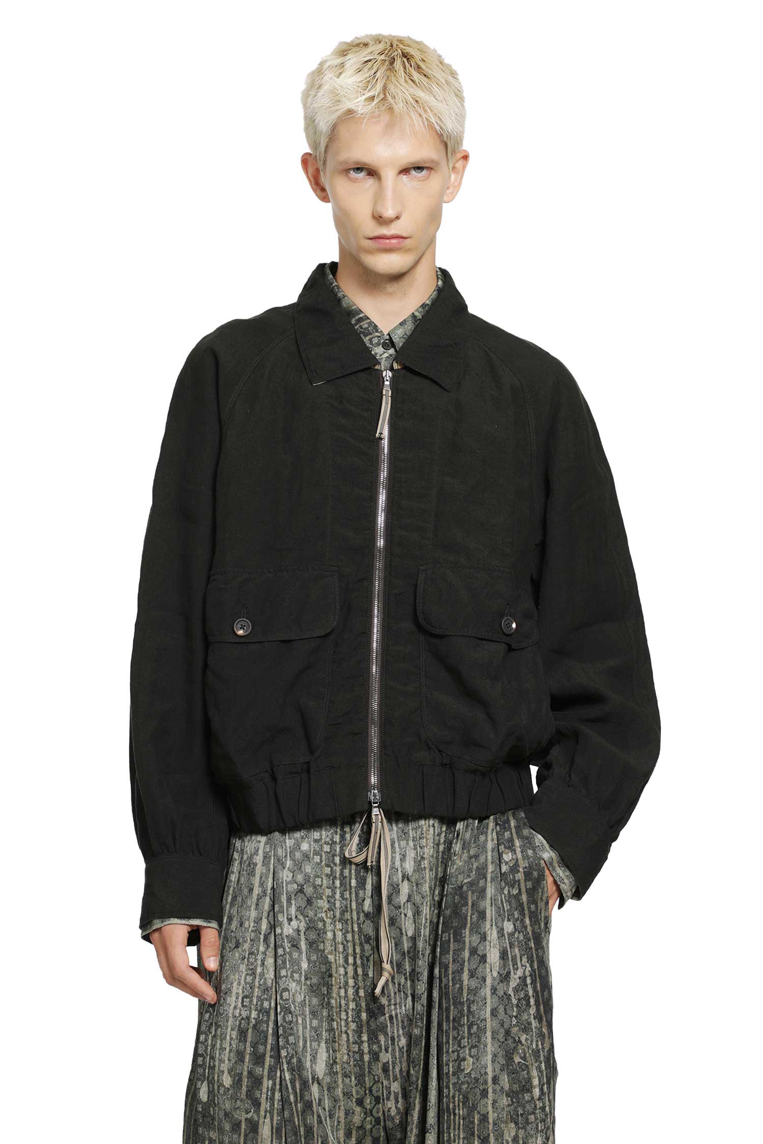 Puppytooth Cropped Aviator Jacket