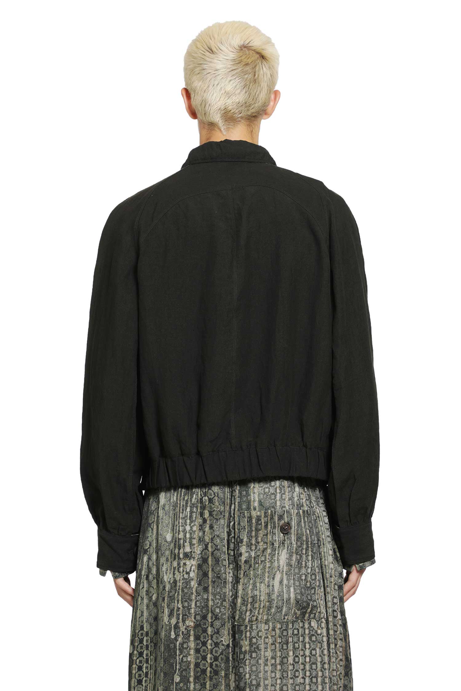 ZIGGY CHEN Puppytooth Cropped Aviator Jacket man