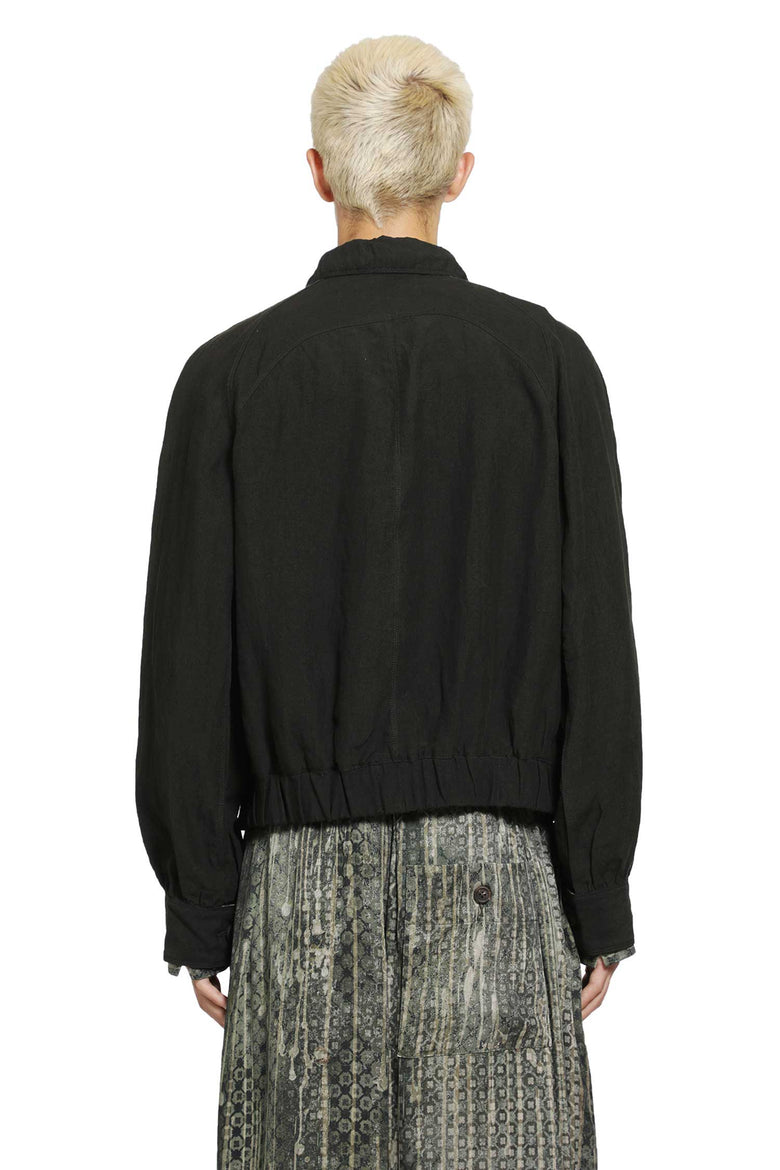 ZIGGY CHEN Puppytooth Cropped Aviator Jacket man