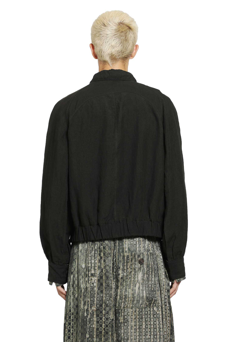 ZIGGY CHEN Puppytooth Cropped Aviator Jacket man
