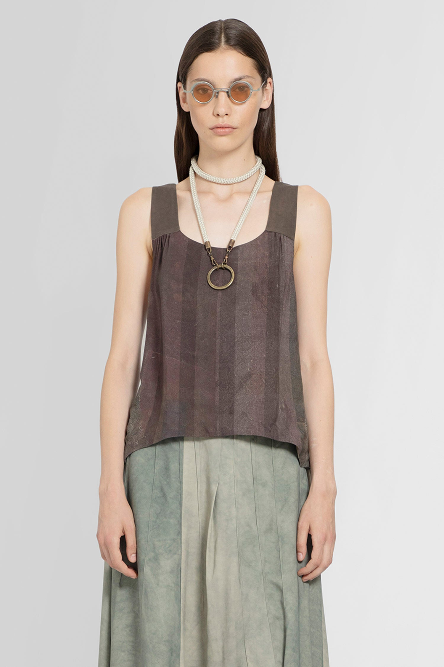 ZIGGY CHEN WOMAN BROWN TOPS