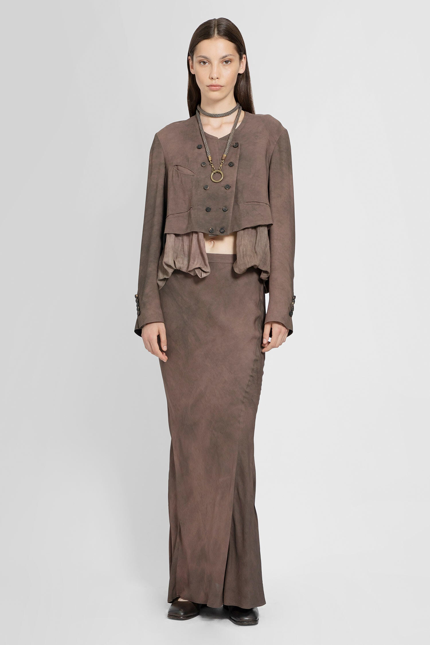 ZIGGY CHEN WOMAN BROWN SKIRTS