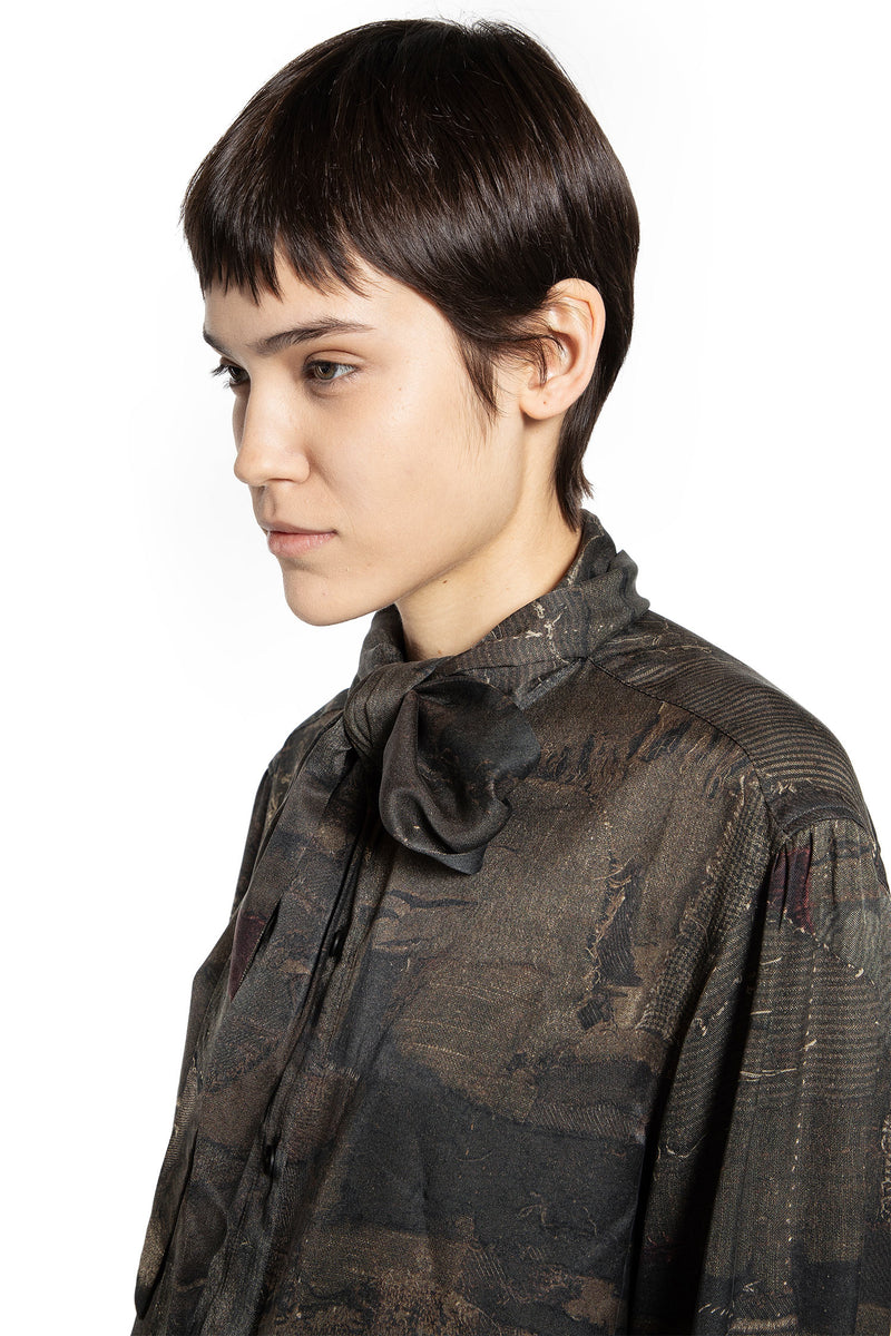 Digital Print Scarf Shirt