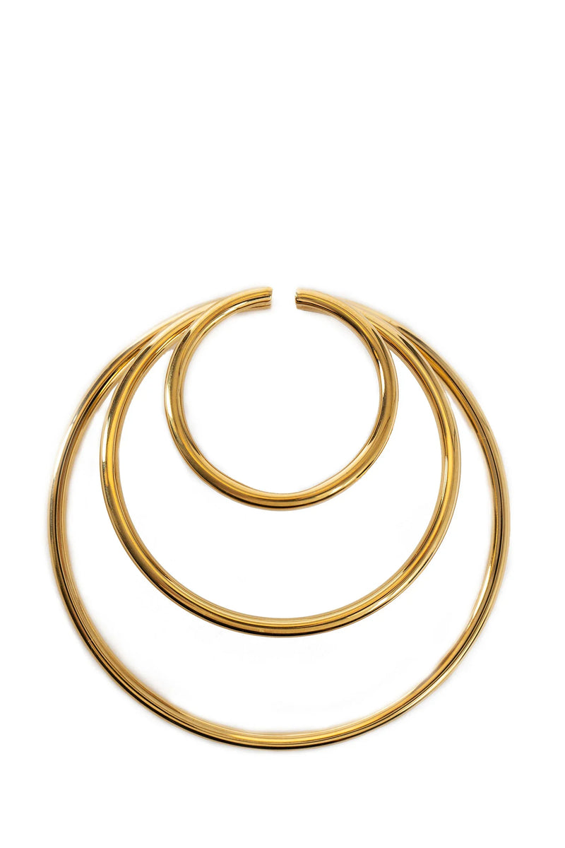 Gold-Plated Silver Triple Hoop Ear Cuff - Antonioli.eu