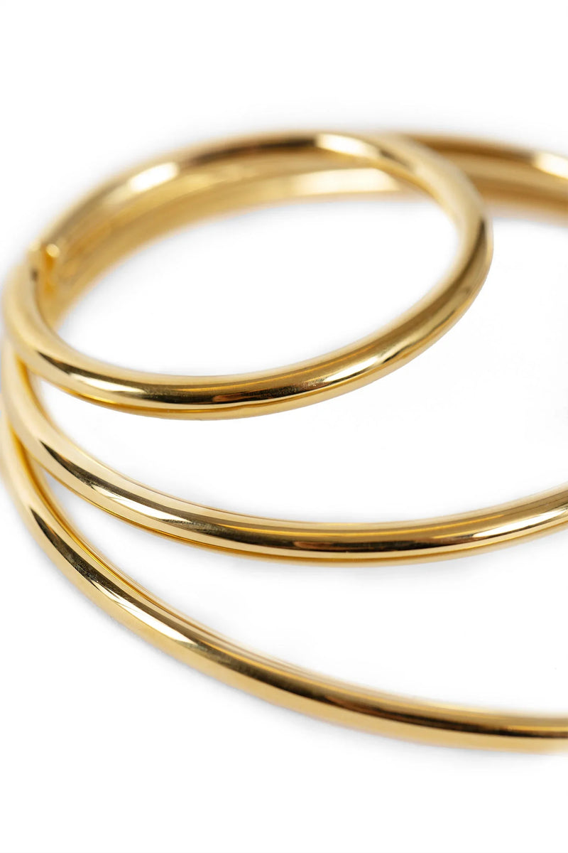 Gold-Plated Silver Triple Hoop Ear Cuff - Antonioli.eu