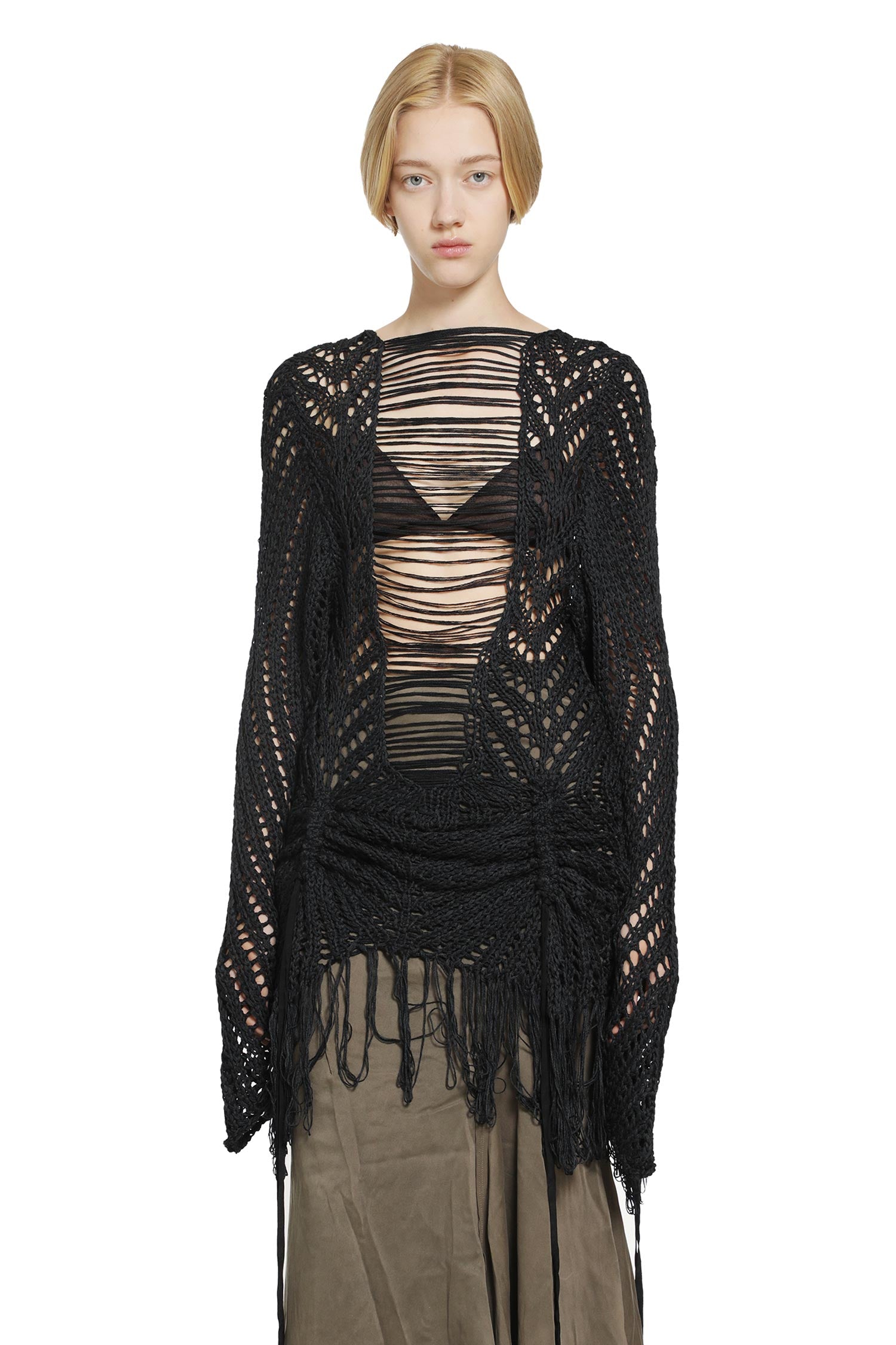 Crochet Silk Knit Sweater