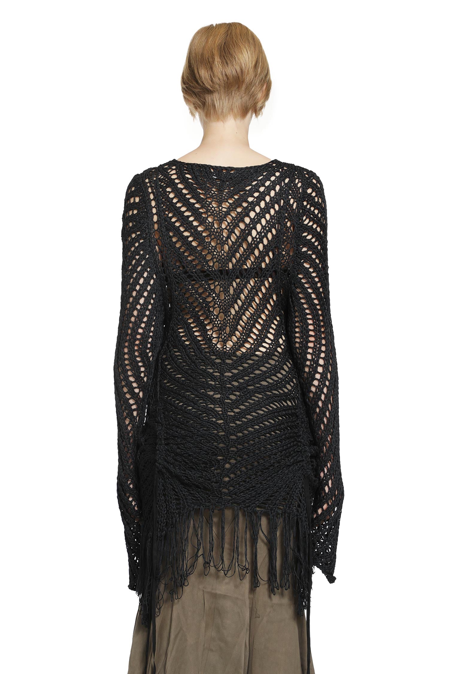 Crochet Silk Knit Sweater