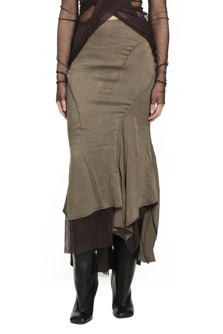 YEHUAFAN Layered Silk Skirt woman