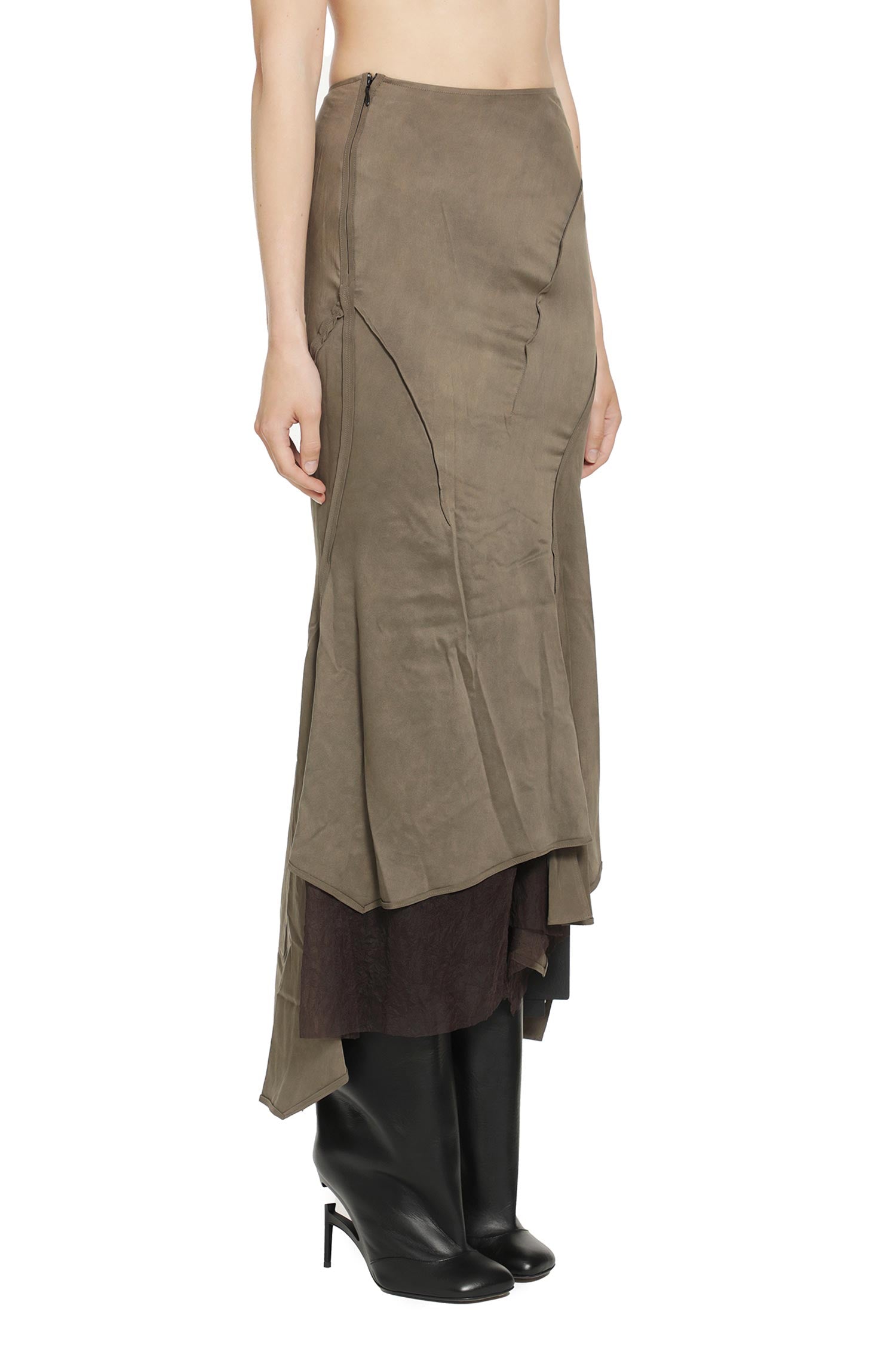 YEHUAFAN Layered Silk Skirt woman