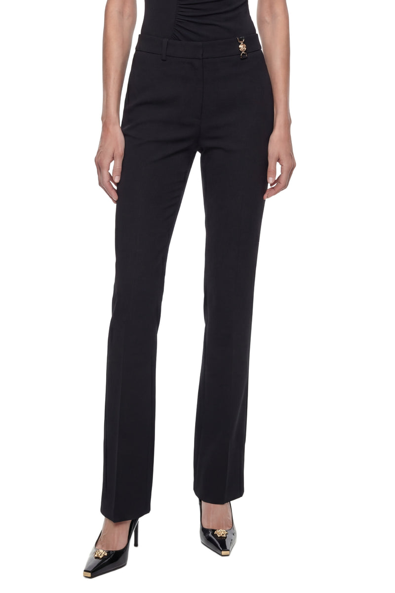 Flared Stretch Wool Trousers