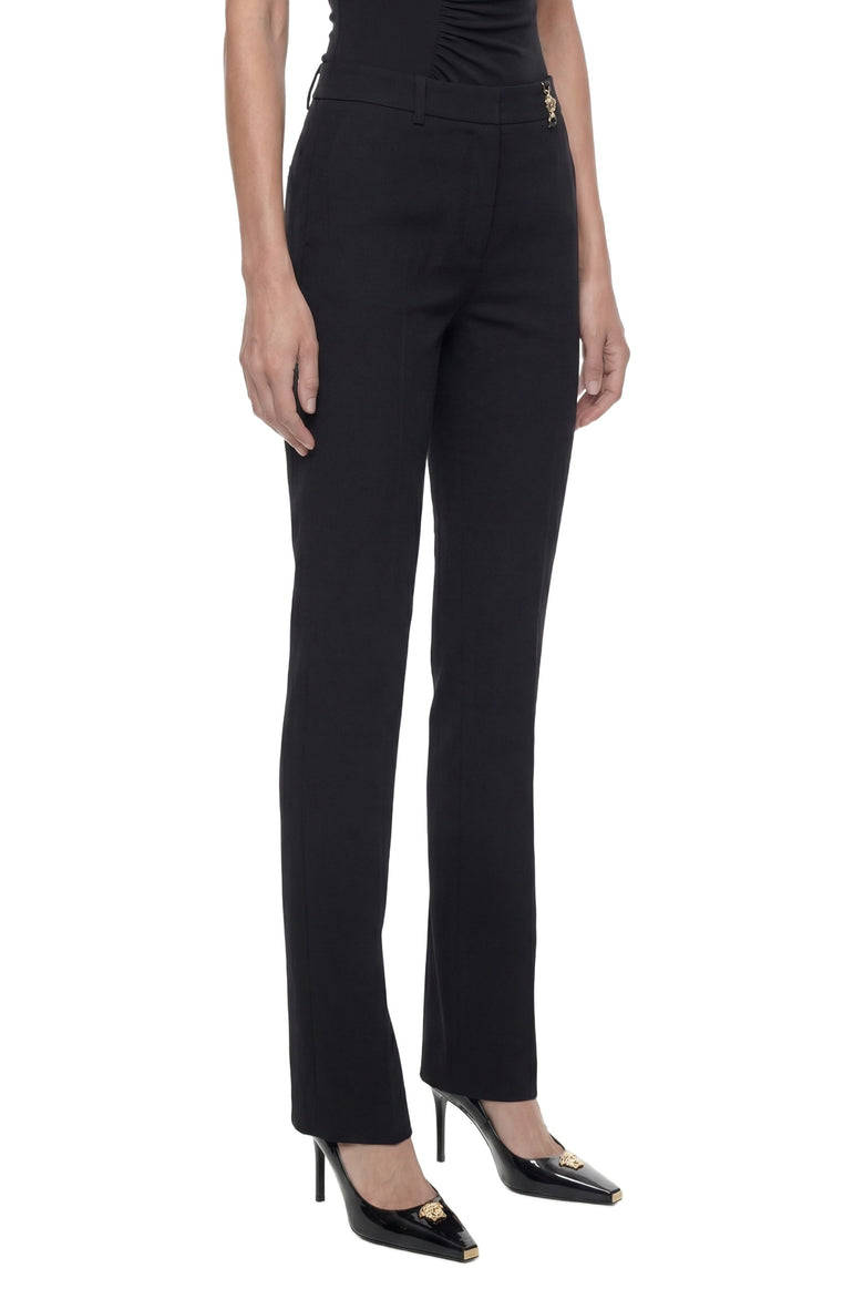 Flared Stretch Wool Trousers