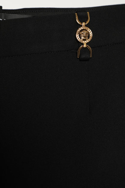 Flared Stretch Wool Trousers