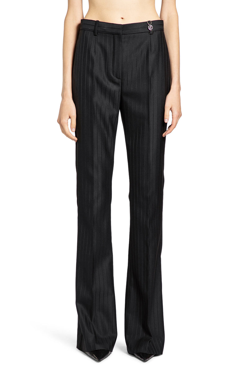 Wool Pinstripe DV Trousers - Antonioli.eu