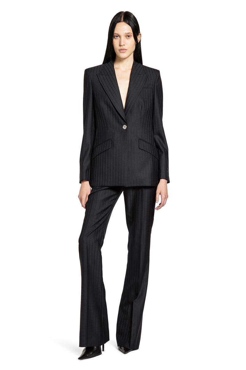 Wool Pinstripe DV Trousers - Antonioli.eu