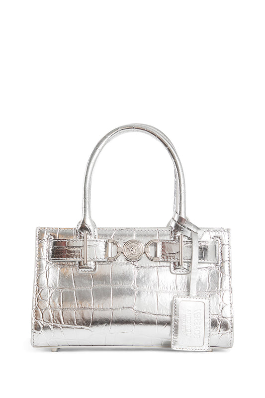 VERSACE WOMAN SILVER TOP HANDLE BAGS