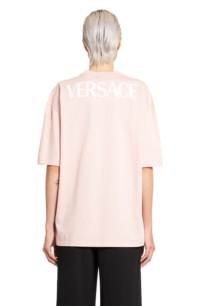 VERSACE WOMAN PINK T-SHIRTS & TANK TOPS