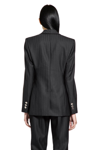 Wool Pinstripe DV Blazer