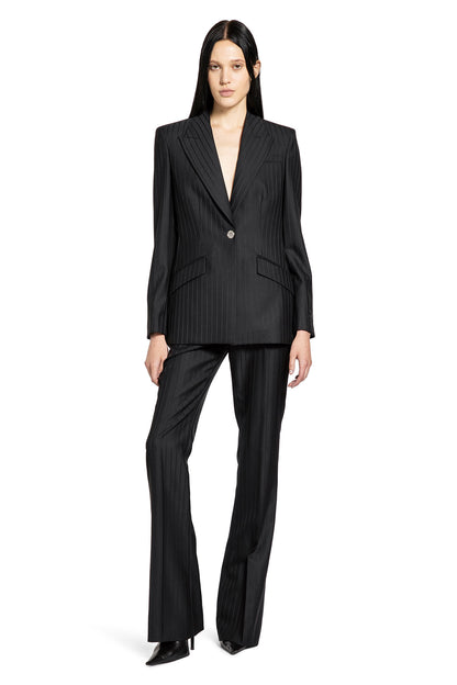 Wool Pinstripe DV Blazer