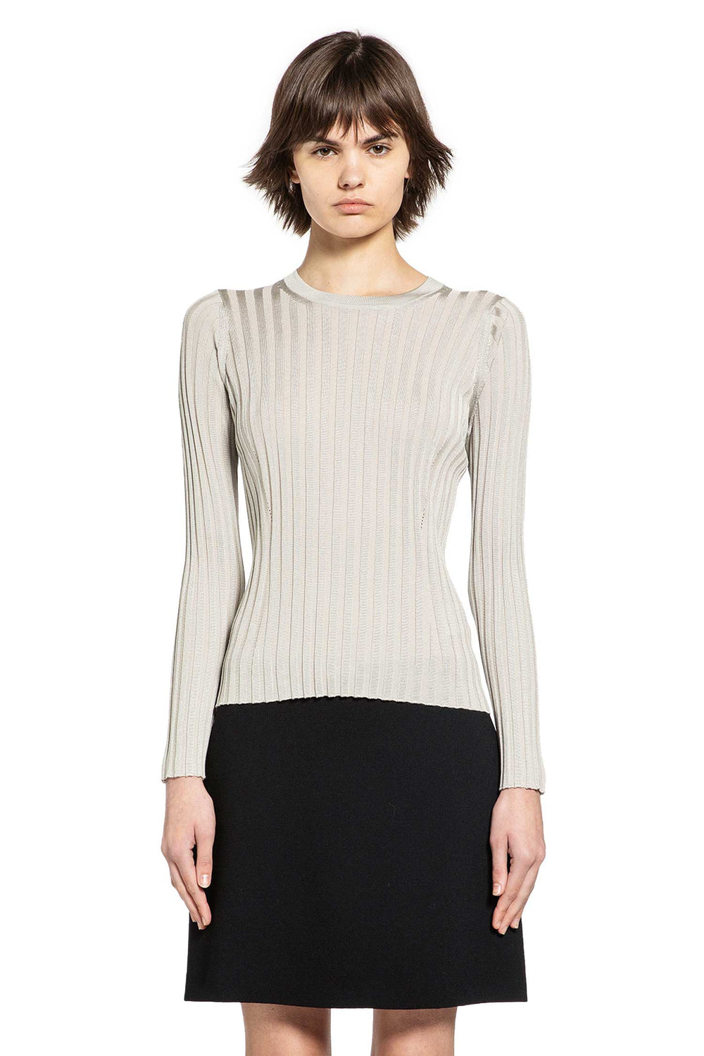 VERSACE Ribbed-Knit Cotton Viscose Sweater woman