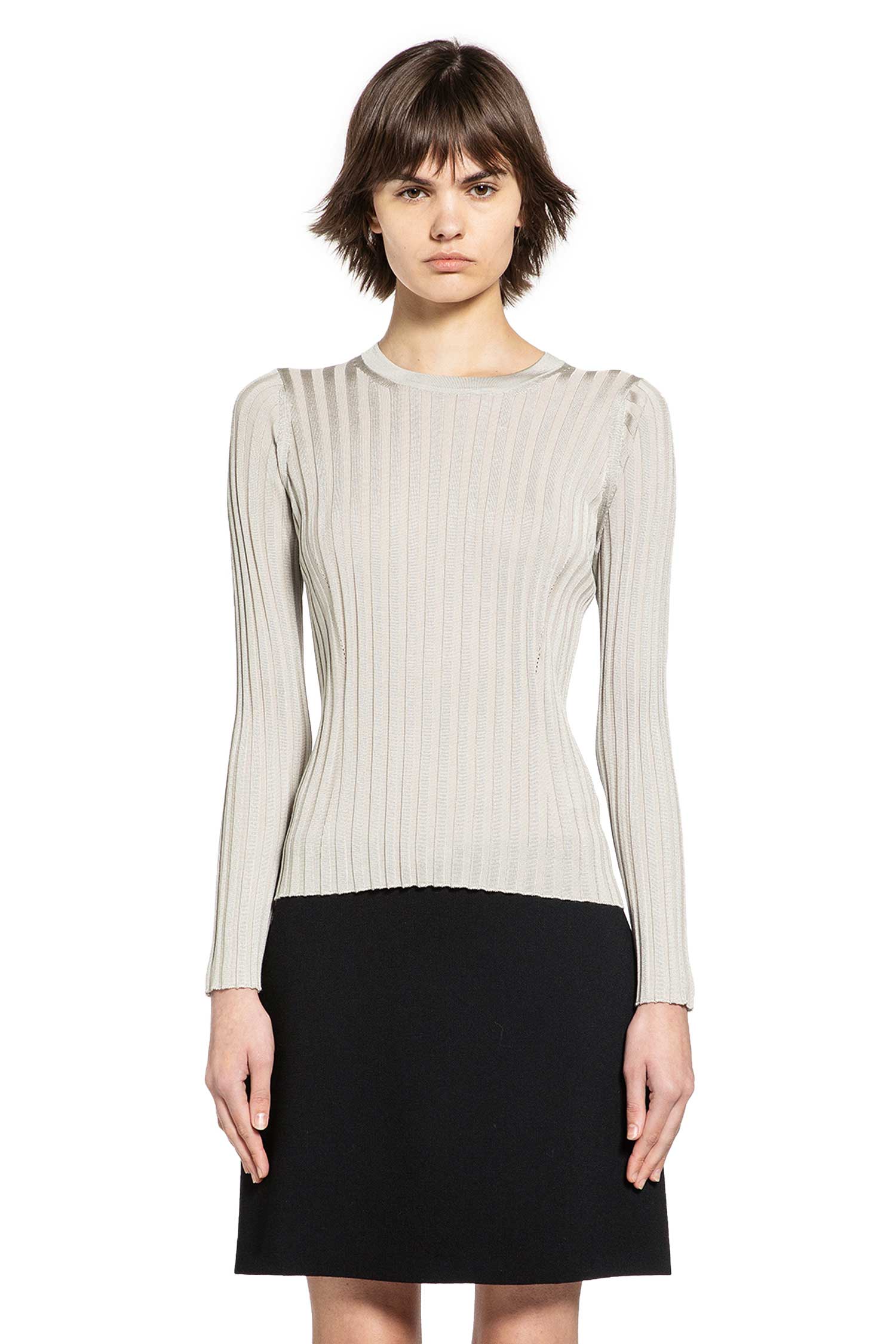 Ribbed-Knit Cotton Viscose Sweater