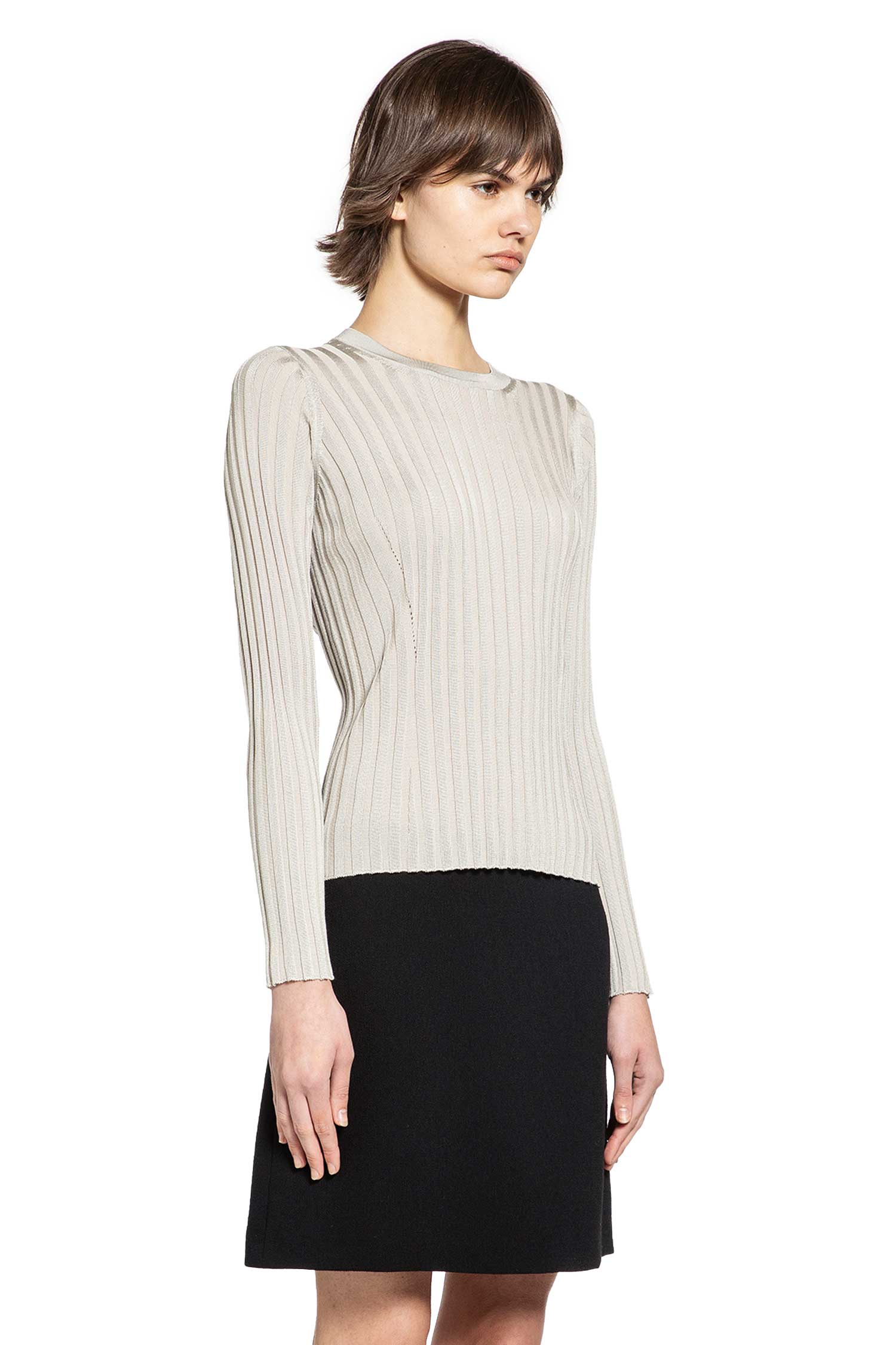 Ribbed-Knit Cotton Viscose Sweater