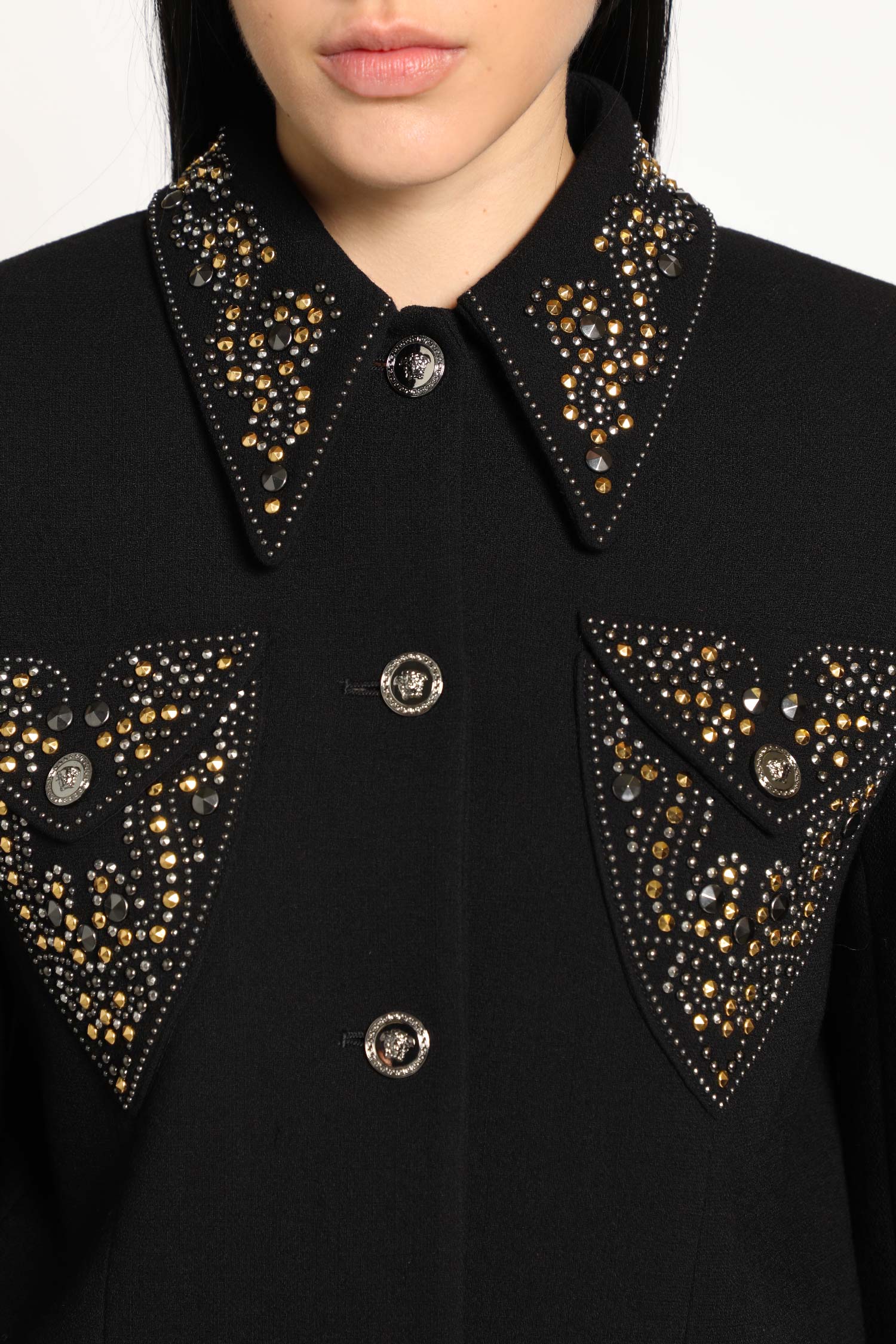 Studded Wool Crop Jacket