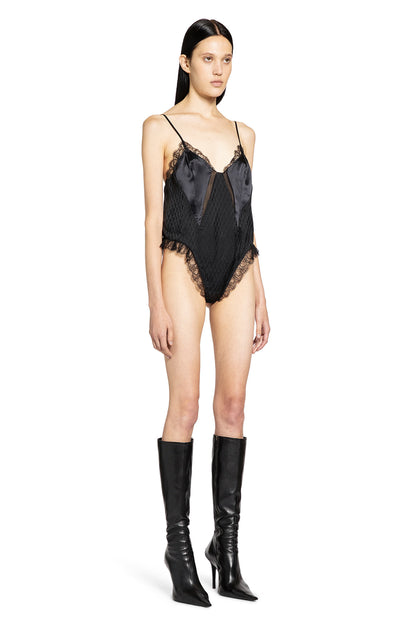V All Over Jacquard Silk Bodysuit
