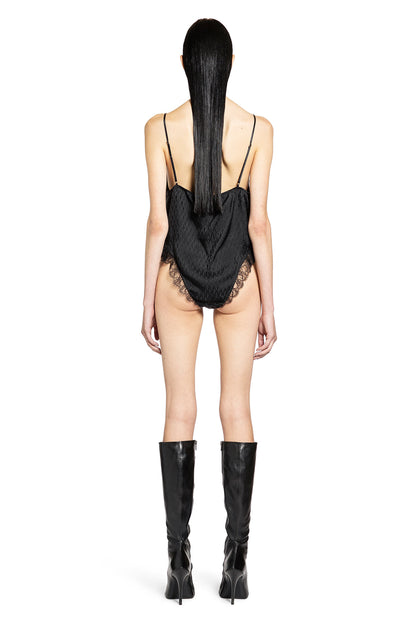 V All Over Jacquard Silk Bodysuit