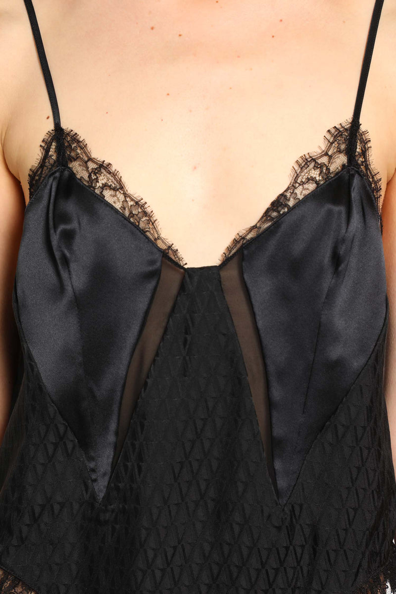 V All Over Jacquard Silk Bodysuit - Antonioli.eu