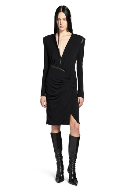 Deep V-neck Crêpe Mini Dress