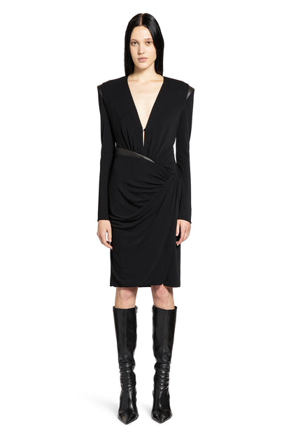 Deep V-neck Crêpe Mini Dress