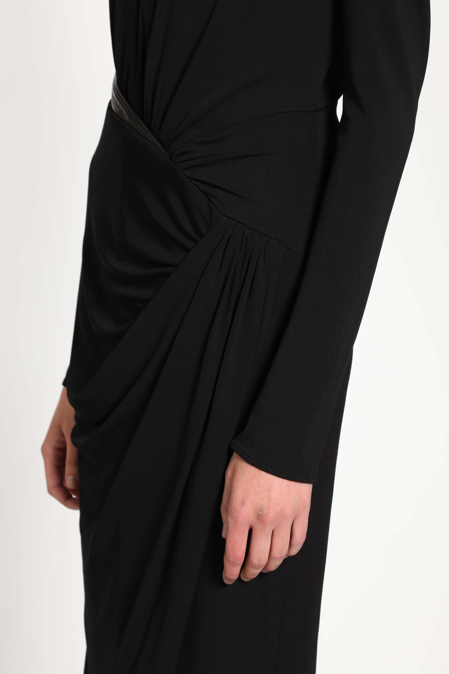 Deep V-neck Crêpe Mini Dress