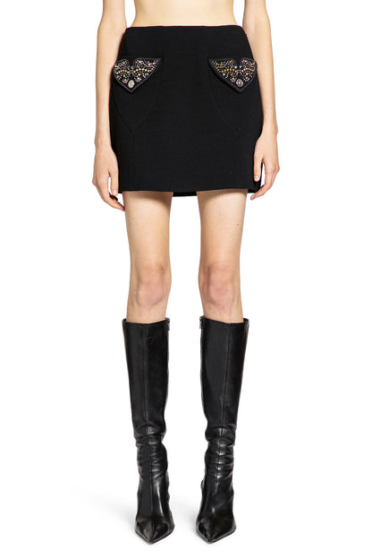Studded Wool Mini Skirt