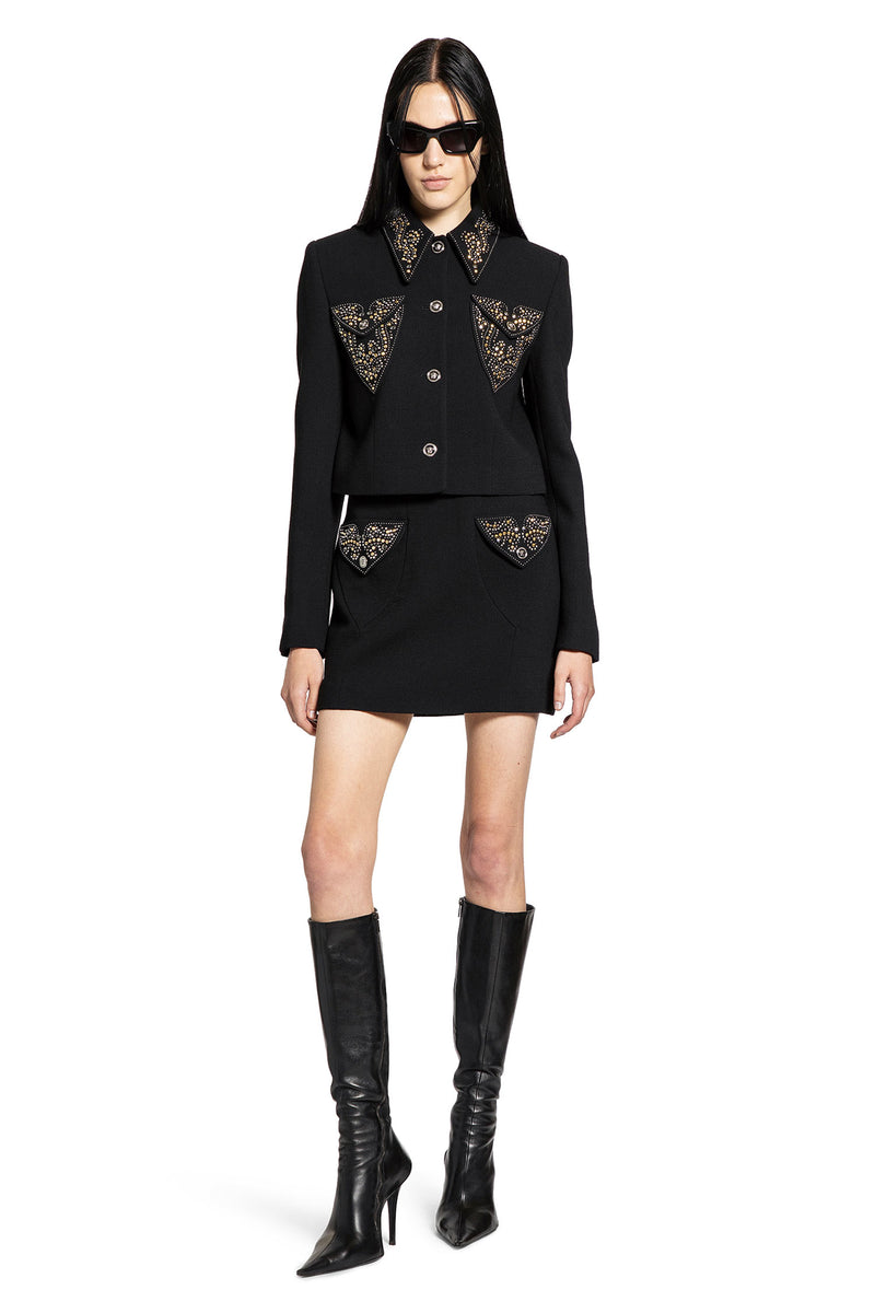 Studded Wool Mini Skirt - Antonioli.eu