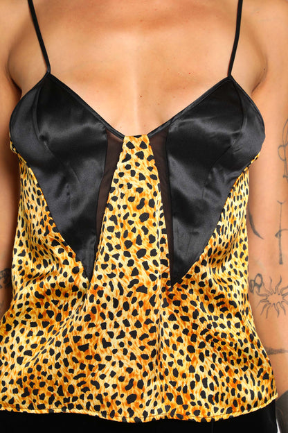 Cheetah Allover Silk Slip Camisole