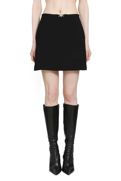 Double Wool Crepe A-Line Mini Skirt