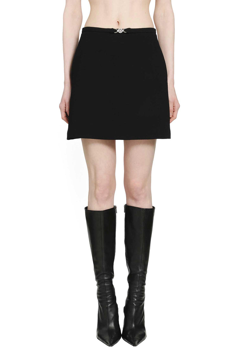 VERSACE Double Wool Crepe A-Line Mini Skirt woman