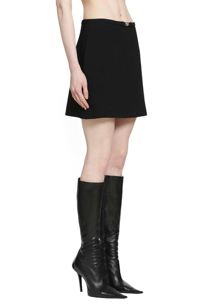 Double Wool Crepe A-Line Mini Skirt