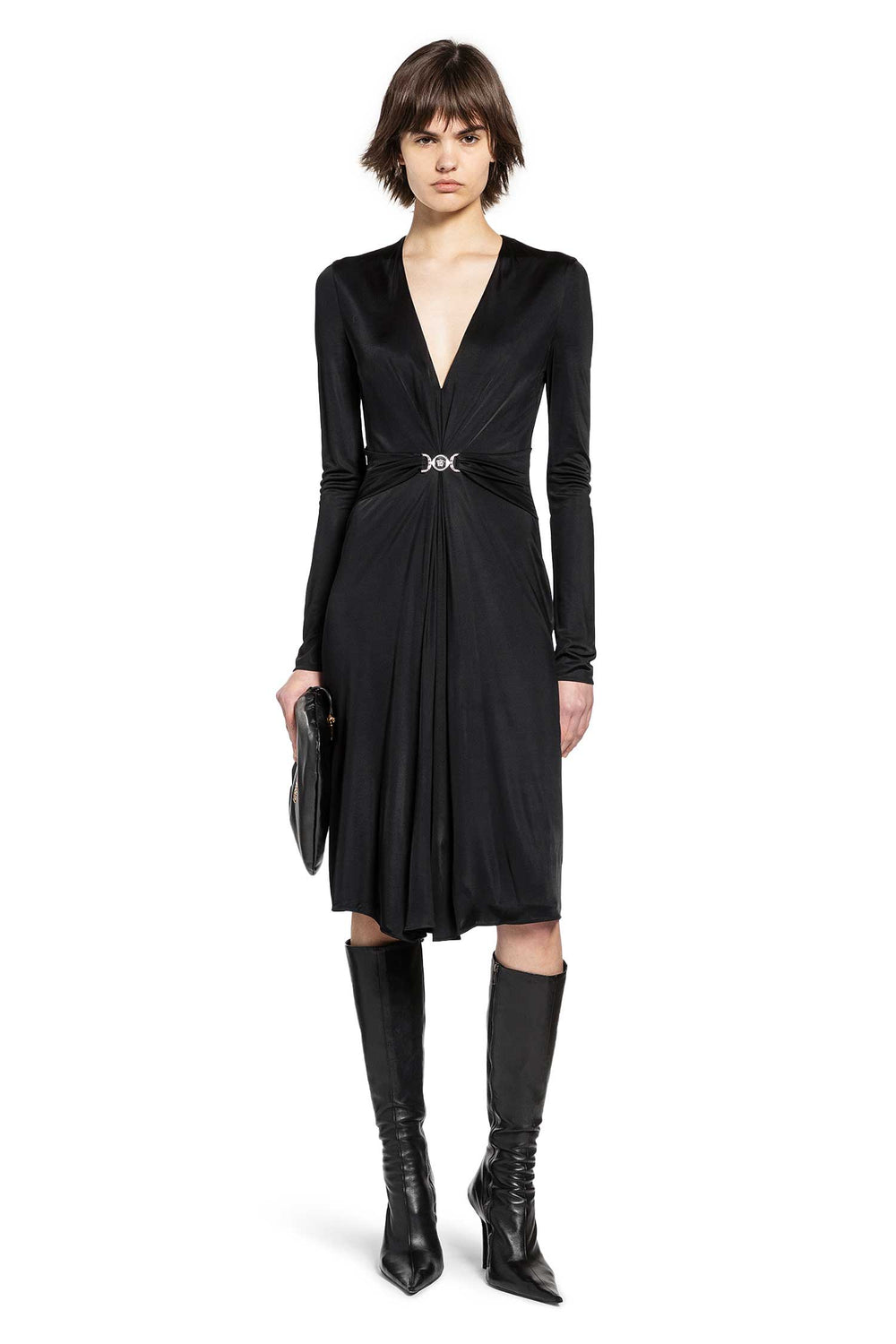 VERSACE Viscose Jersey Midi Dress woman