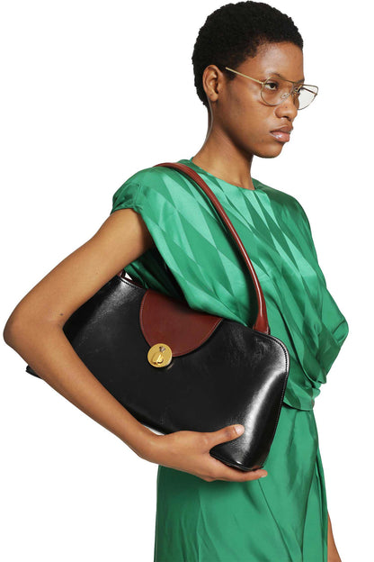 Vivian Leather East/West Shoulder Bag