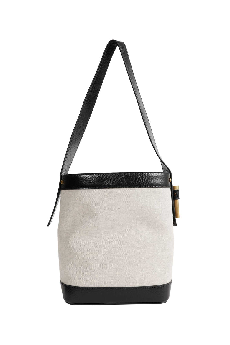 
              VERSACE Pivot Small Canvas Bucket Bag woman
            