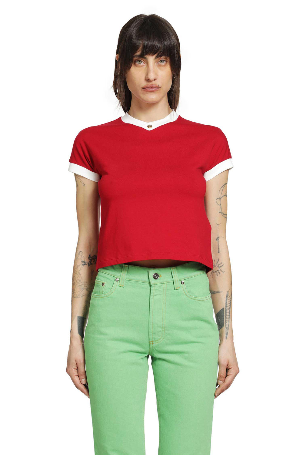 VERSACE Stretch Cotton Jersey T-Shirt woman