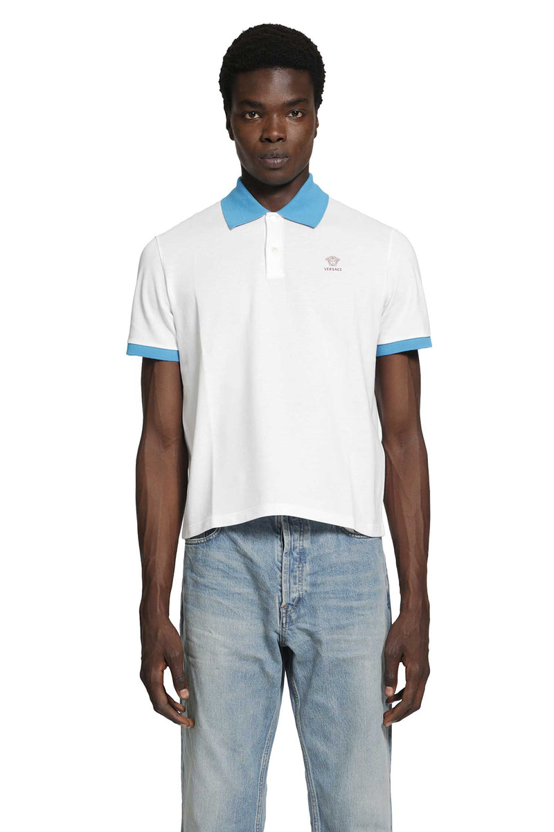 VERSACE Embroidered Cotton Piqué Polo man