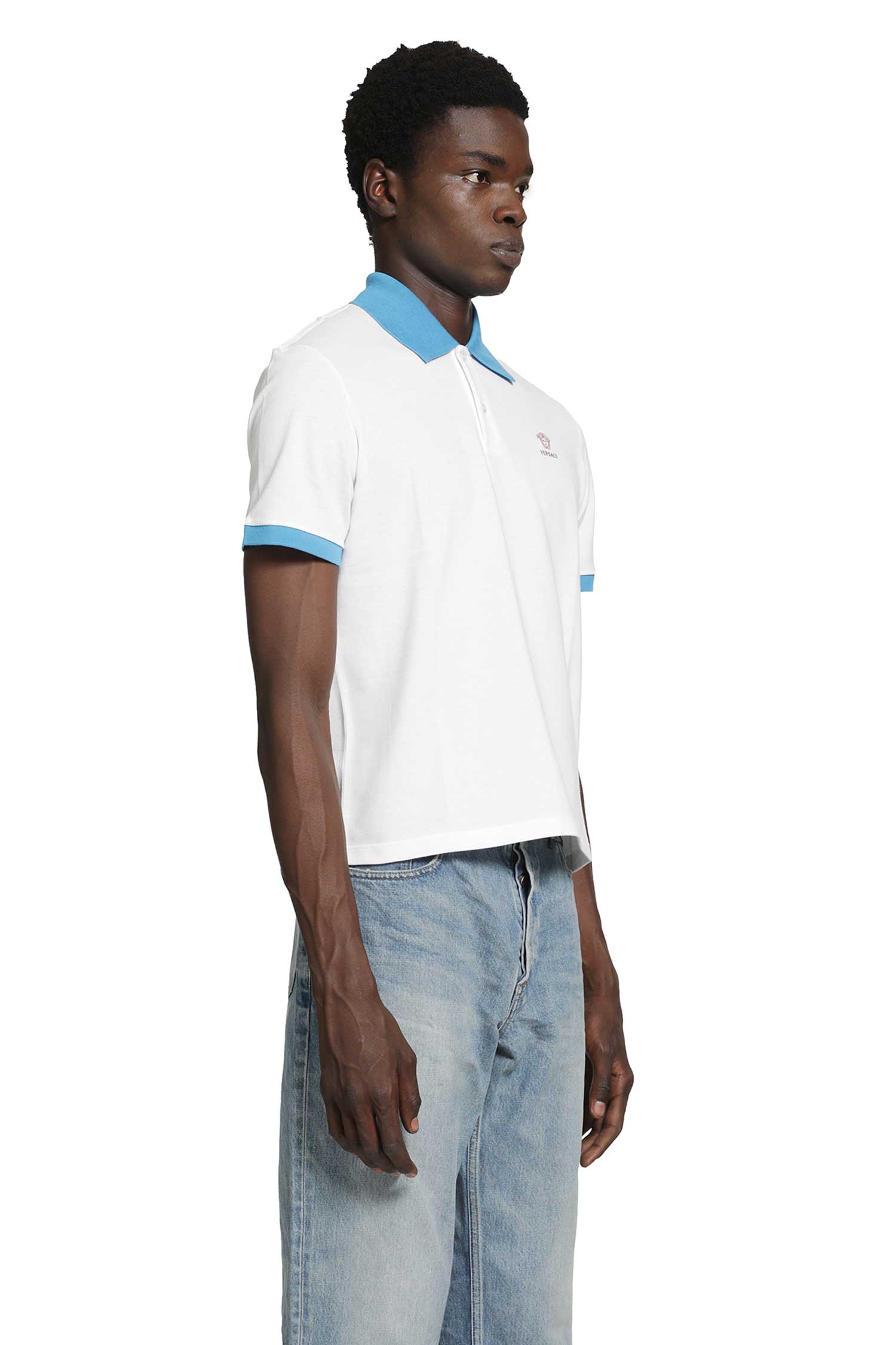 VERSACE Embroidered Cotton Piqué Polo man