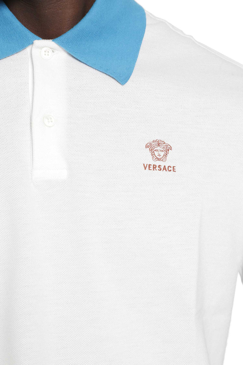 VERSACE Embroidered Cotton Piqué Polo man