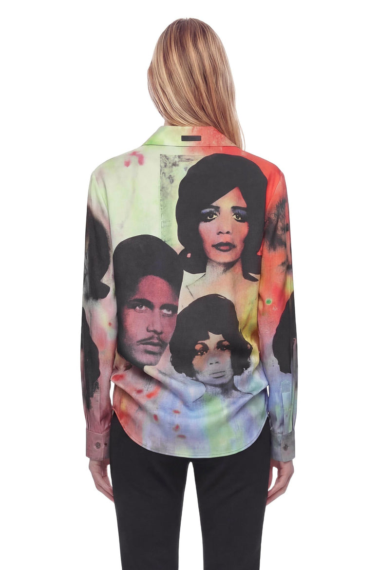 Printed Silk Twill Slim Shirt